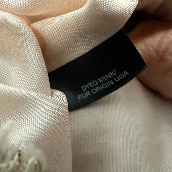 A370 Dana Buchman Mink Fur Trim Tweed Jacket Sz 4P Brown Pink Cream Luxury - Picture 7 of 10